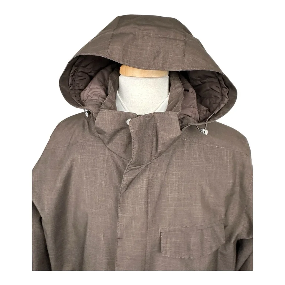 The North Face Mens Brown Full Zip Hooded Water Resistant Parka Jacket XL
